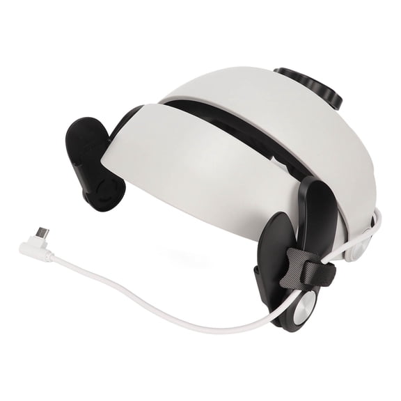Yajisi VR Head Strap with Built-in 5300mAh Battery for Meta Quest 2, Adjustable Sponge and ABS Headband VR Accessory, White