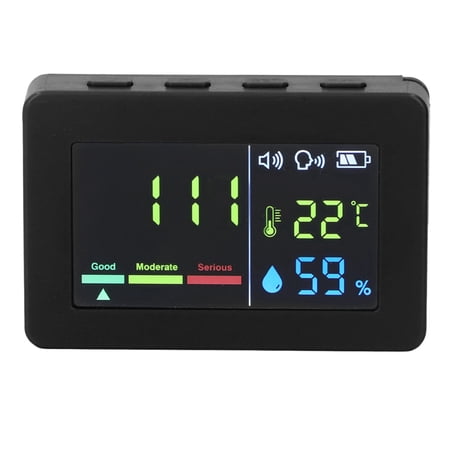 Yajisi VT-CO02 Digital Thermometer Hygrometer Gauge with Alarm High Accuracy Temperature Humidity Meter Detector for Indoor Home Office, 3.3x2.2x0.8 inches / 84x55x19.5mm Black
