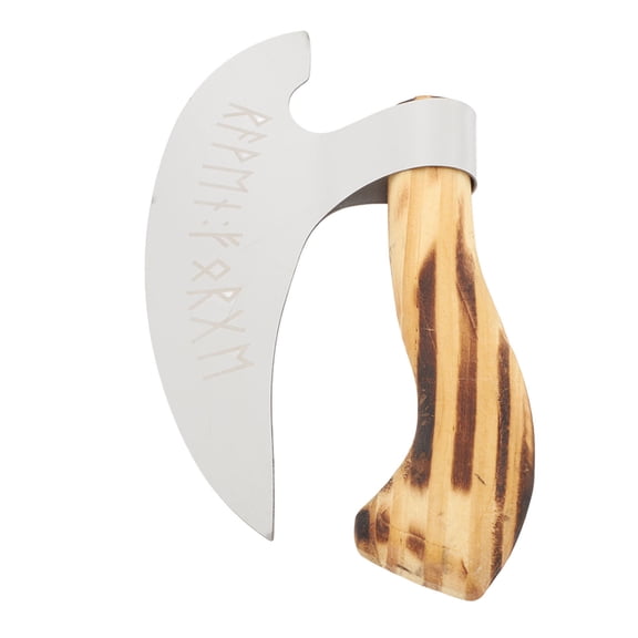 Yajisi Viking Pizza Cutter Axe, Stainless Steel Pizza Axe with Sheath & Wood Handle, 6.3x6.3x2.0 Inches
