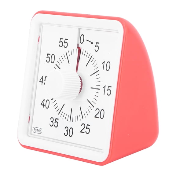 Yajisi Visual Timer Silent Quiet Counting 60 Minutes Countdown Timer for Students Kitchen Red (3.54 inches / 9 cm)