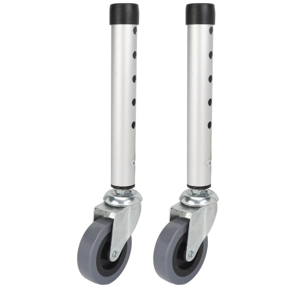 Yajisi Walker Wheels Universal Rotating Front Caster Adjustable Height Replacement for Elderly Seniors, Aluminum Alloy, 2 Count