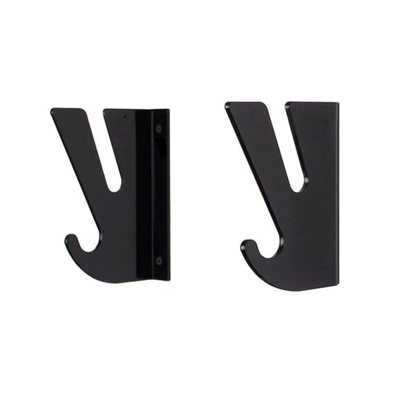 Yajisi Wall-Mounted Skateboard Display Rack with Storage Hooks, 2PCS Hanger Holder for Skateboards, Black (7.1 inches / 18 cm)