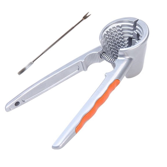 Yajisi Walnut Cracker Heavy-Duty Nut Crackers for All Nuts Sturdy Opener Tool Zinc Alloy Funnel Design with Needles Silver 7.28 inches / 18.5 cm
