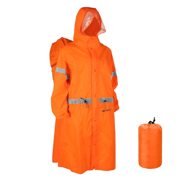 Yajisi Waterproof Hooded Rain Poncho – Reflective 360° Visibility, Backpack Cover, Adjustable Waist, Ideal for Hiking & Cycling