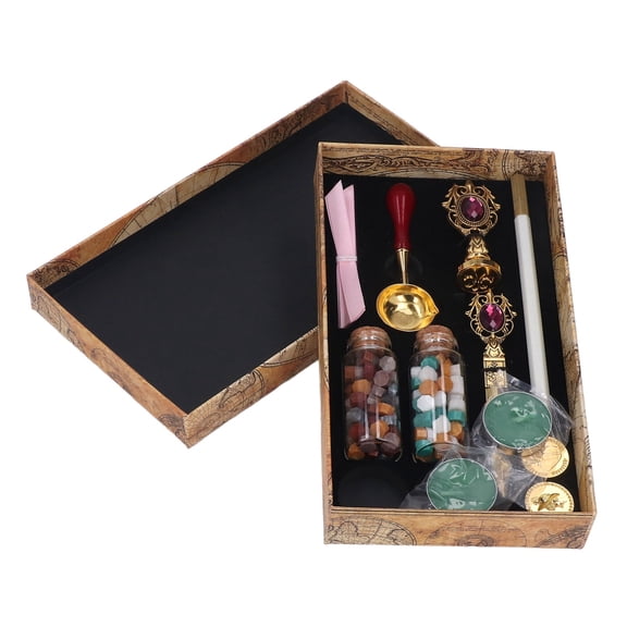 Yajisi Wax Stamp Kit European Style Retro DIY Hand Account Envelopes Fire Paint Sealing Set Gift Earth Box Decoration 11-Piece Fuchsia For Crafts Scrapbooking Invitations