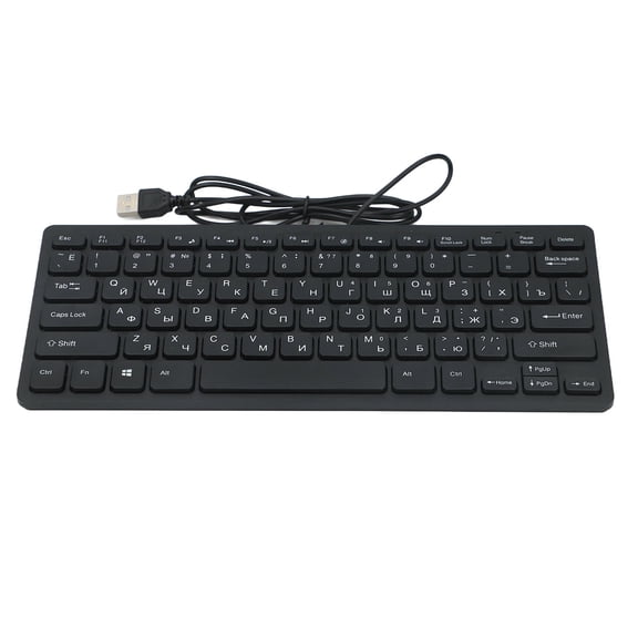 Yajisi Wired Mini Keyboard 78-Key Mute Ultra Thin USB Interface Desktop Computer Russian Qwerty Layout Office Essential Space Saving Design (12.2 inches / 31 cm)[cite: 1]