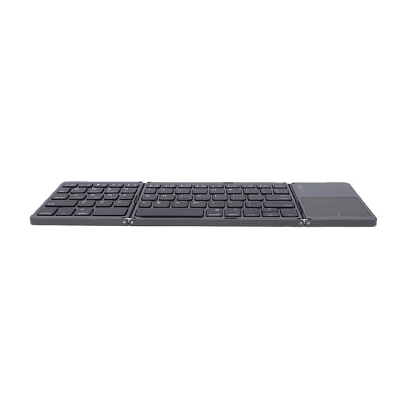 Yajisi Wireless BT Keyboard Mini Folding Portable Ultra Slim Bluetooth Keyboard with Responsive Touchpad for Windows Android iOS Devices, 64 Keys, Gray