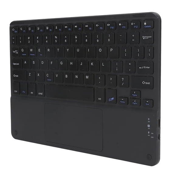Yajisi Wireless Bluetooth Keyboard Touch MultiFunction External Computer Accessories Square Cap 10 inches / 25.4 cm Black Finish For PC Mac Tablet Workspace Setup[cite: 1]
