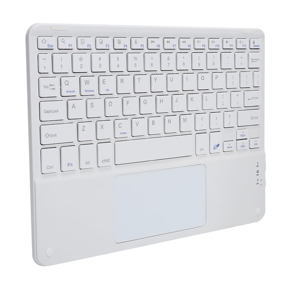 Yajisi Wireless Bluetooth Keyboard Touch MultiFunction External Computer Accessories Square Cap 10 inches / 25.4 cm White Finish For PC Mac Tablet Workspace Setup[cite: 1]