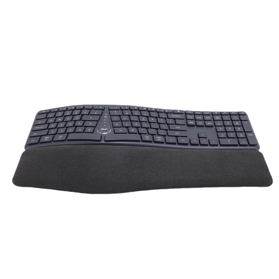 Yajisi Wireless Ergonomic Split Keyboard with Cushioned Wrist Rest, 2.4G and Bluetooth Connectivity, USB-C Rechargeable, 111 Keys, Black