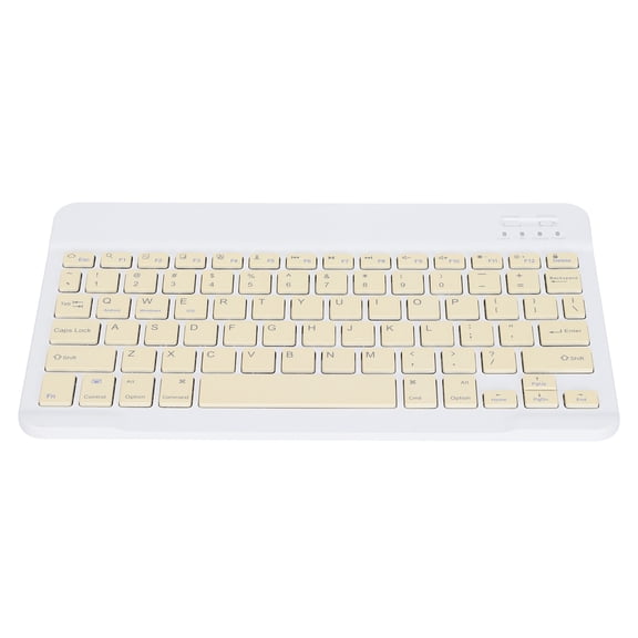 Yajisi Wireless Keyboard 10 inches / 25.4 cm Ultra Slim Non Slip Design Silent Type Fast Portable Bluetooth Keyboard for Android IOS Windows with Built in Battery for Home Office Travel Yellow