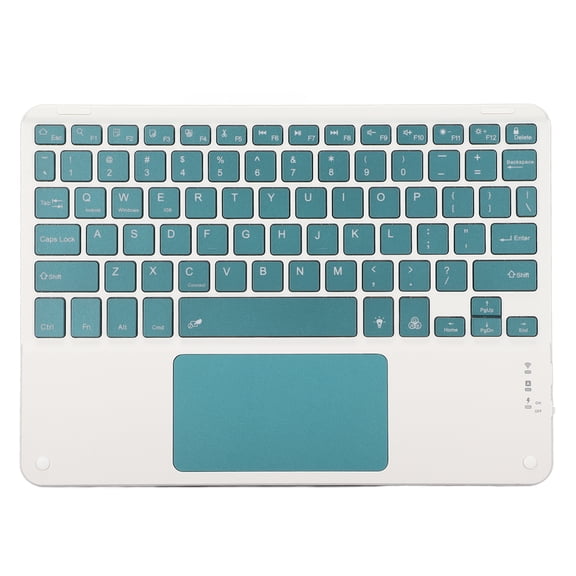 Yajisi Wireless Keyboard with Touchpad Quadrate Keycap Ultra Thin 10inch / 25.4cm Wireless Keyboard with RGB Backlight for Home Office Blackish Green
