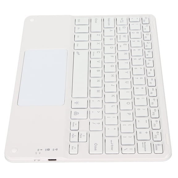 Yajisi Wireless Keyboard with Touchpad Quadrate Keycap Ultra Thin 10inch / 25.4cm Wireless Keyboard with RGB Backlight for Home Office White Edition