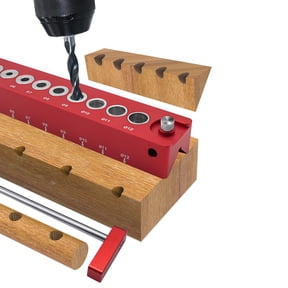 Yajisi Woodworking Drill Guide Aluminum Alloy 45 Drilling Guide Block Punching Hole Locator Tool for Round Log Deck Carpenter Tool, 9.4 inches / 24 cm