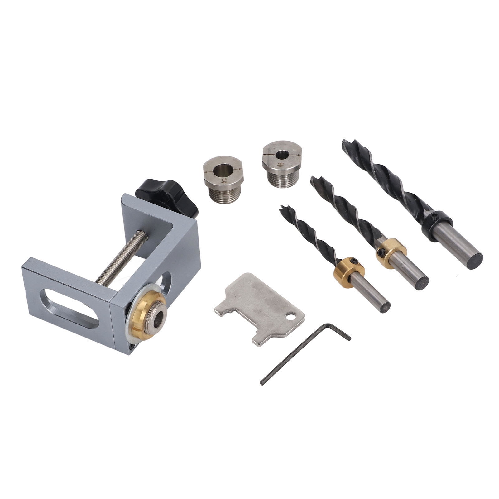 Yajisi Woodworking Hole Locator Dowelling Jig Drill Guide Kit Aluminum Alloy Positioner (7.48 x 7.09 x 2.36 inches / 19 x 18 x 6 cm)