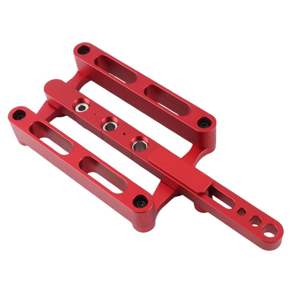 Yajisi Woodworking Punch Locator Drill Guide, Aluminum Alloy Wood Doweling Jig Kit with Drill Bushings and Locator Pins, High Precision Hand Tool Jigs for Carpentry, Red, 11.42 inches / 29 cm