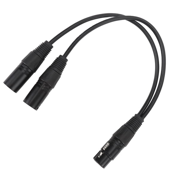 Yajisi XLR Female to Dual XLR Male Cable, Balanced 3 Pin XLR Splitter Patch Y Audio Cord, Pro Microphone Adapter (11.8 inches / 30 cm)