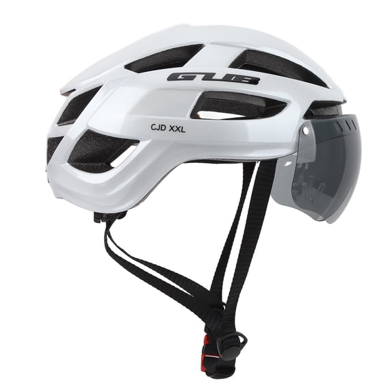 Yajisi XXL Adult Bicycle Helmet Bike Helmet with USB Rechargeable Rear Light Detachable Magnetic Goggles for Men Women Cycling White Extra Large Size