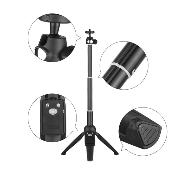 Yajisi YUNTENG YT-9928 2-in-1 Mini Desktop Tripod Selfie Stick with Phone Holder and Wireless Remote Controller, Max Load 0.5 lbs / 0.22kg, Compact Portable Stand for Apple iPhone Android Smartphones