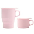Yajoied Collapsible Travel Cup with Lid & Straw, Silicone Folding Cup