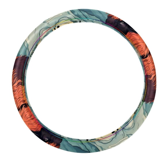 Yak 14.5 Inch Car Wheel Cover, Printing Design, PVC Leather, Auto Accessories, Steering Wheel Covers