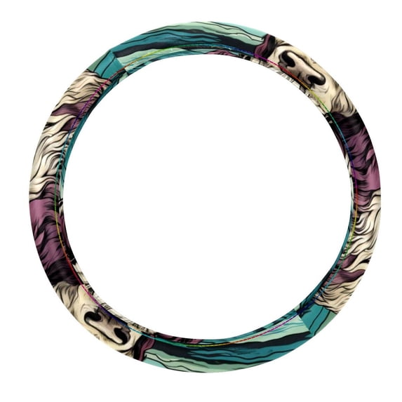 Yak 14.5 Inch Printing PVC Leather Car Wheel Covers Steering Wheel Cover Auto Accessories