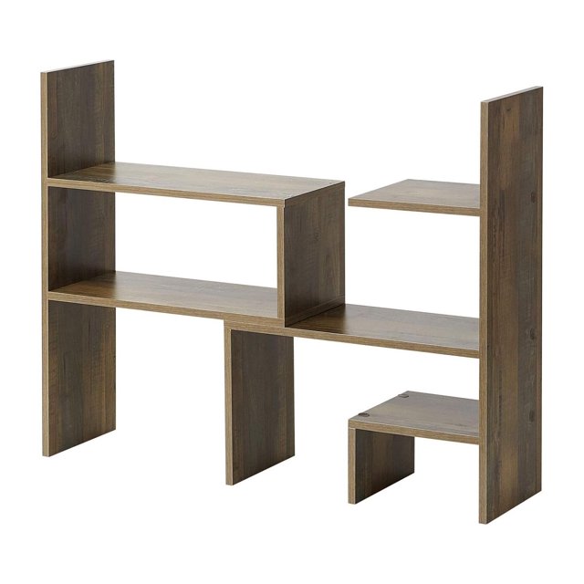 Yak About It Compact Adjustable Dorm Desk Bookshelf Rustic