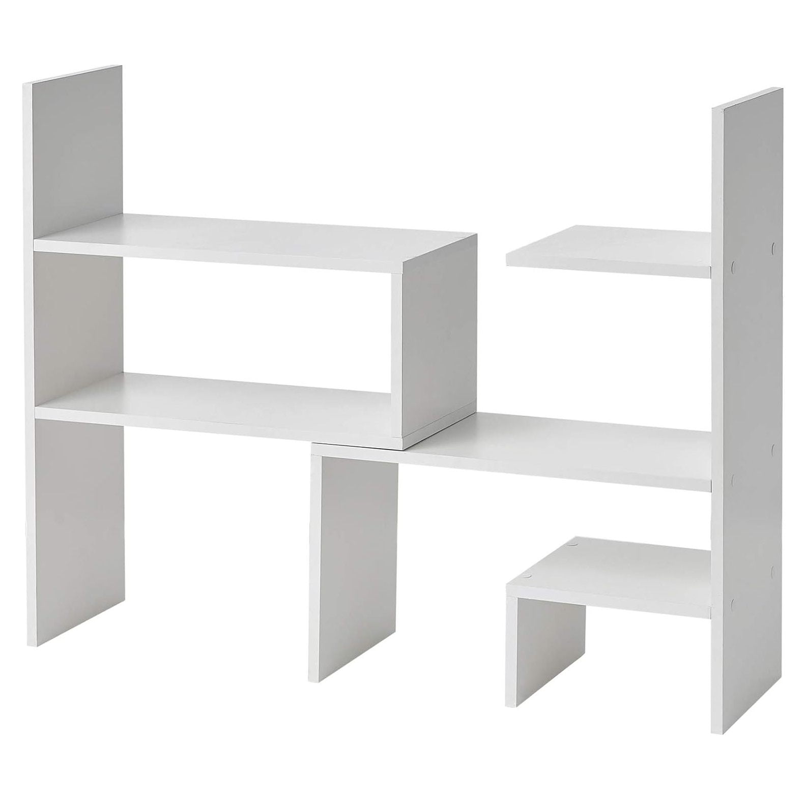 Yak About It Compact Adjustable Dorm Desk Bookshelf White