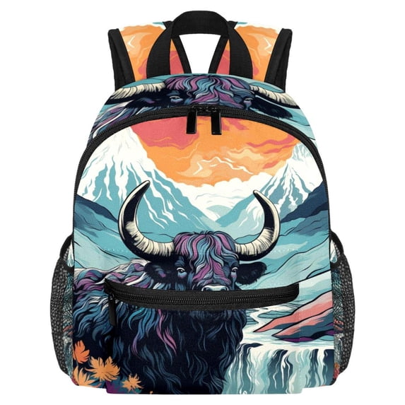 Yak Adjustable Shoulder Strap Backpack - Large Capacity, Printed Design, Lightweight - Business Backpack Men, Mini Backpack Toy, Mini Backpack