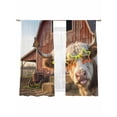 thumbnail image 1 of Yak Butterfly Sheer Curtains 2 Panels Set Vintage Funny Farm Sunglasses Yak Butterfly Sheer Window Curtains Light Filtering Rod Pocket Voile Drapes for Bedroom Living Room 52"X72", 1 of 8
