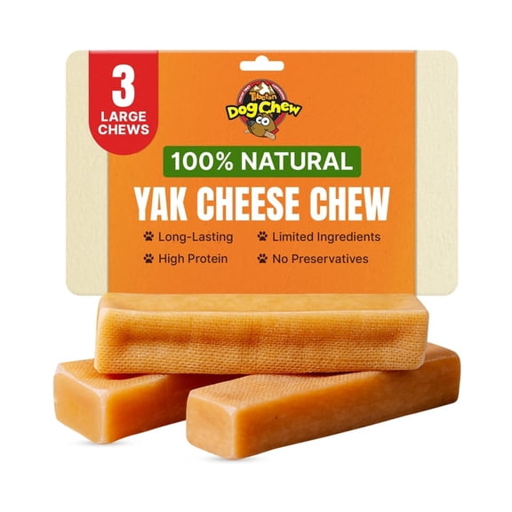 Tibetan Yak Cheese Himalayan Chews for Large Dogs, (3 Pieces) Bag