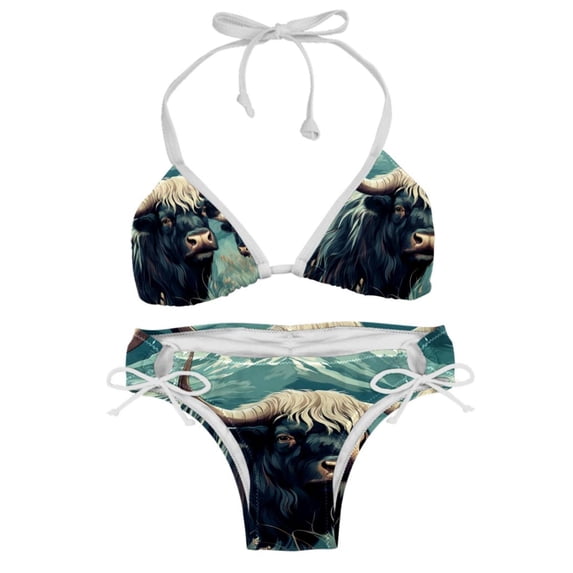 Yak Detachable Sponge Adjustable Strap Bikini Set Two-Pack Swimming Suits One-Piece Swimsuits - Ideal for Beach and Pool Parties