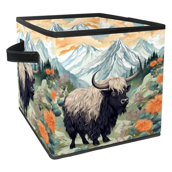 Yak Foldable Clothes Storage Organizer Bins with Handle, 10.8"x10.5"x10.6", Large Capacity