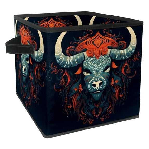 Yak Foldable Cube Organizer with Handle, 10.8"x10.5"x10.6", Large Capacity Storage Bin, Organizer Bins, Storage Baskets