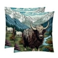 Yak Luxurious Velvet Throw Pillow Inserts and Covers Set of 2, 16x16