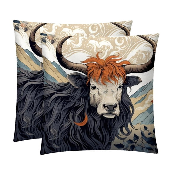 Yak Luxurious Velvet Throw Pillow Inserts with Unique Patterns - Set of 2 (16x16, 18x18, 20x20 Inches) for Bed, Chair Pillow Covers for Any Occasion
