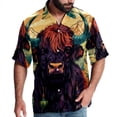 thumbnail image 1 of Yak Men's Short Sleeve Hawaiian Poplin Shirt - Casual Printed Button Down Summer Beach Shirt for Men, 1 of 6