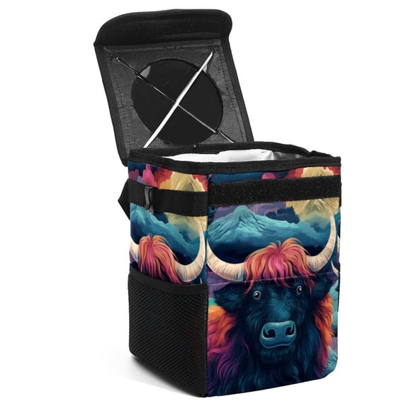 Yak Mini Trash Can Car Trash Can Trash Can for Car: Foldable, with Lid, Leak-Proof, Hanging Storage Bag