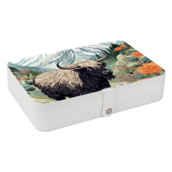 Yak PU Leather Jewelry Display Organizer Box with Removable Compartment, Portable Jewelry Organizer