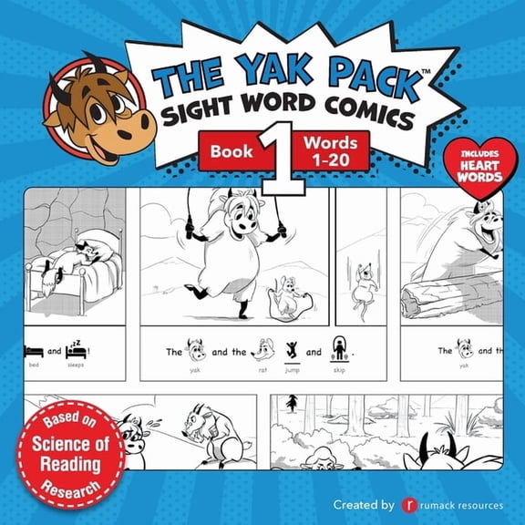Yak Pack: Sight Word Comics The Yak Pack: Sight Word Comics: Book 1: Comic Books to Practice Reading Dolch Sight Words (1-20), Book 1, (Paperback)