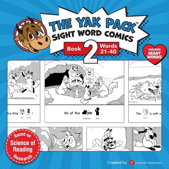 Yak Pack: Sight Word Comics The Yak Pack: Sight Word Comics: Book 2: Comic Books to Practice Reading Dolch Sight Words (21-40), Book 2, (Paperback)