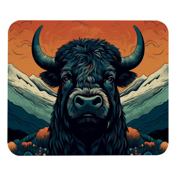 Yak Printed Square Desk Pad Mouse Pad Desk Mat Non-Slip Rubber Bottom – 8.3x9.8 Inch – Suitable for Office and Gaming