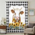 thumbnail image 1 of Yak Sunflowers Sheer Curtains 84 Inches Long, Yellow Floral Black White Checkered Pastoral Light Filering Curtains, Breathable Simi Curtain Privacy Drapes for Living Room Bedroom Window Treatment, 1 of 9