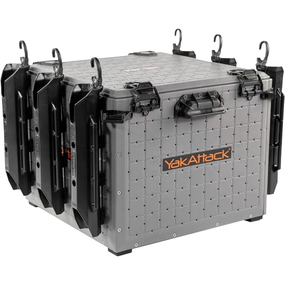 YakAttack BlackPak Pro 16" x 16" Fishing Crate W/ 6 Rod Holders - Grey