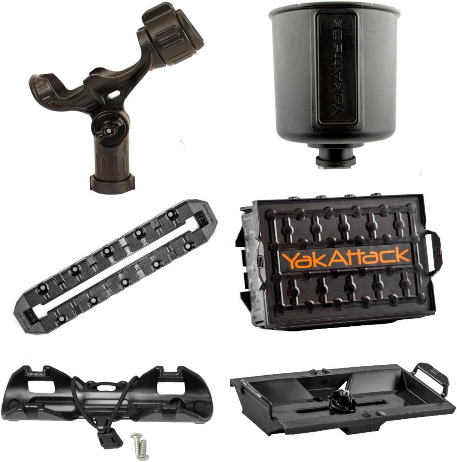 YakAttack Kayak Fishing Starter Pk Bundle Complete Kayak Accessory Kit BLK