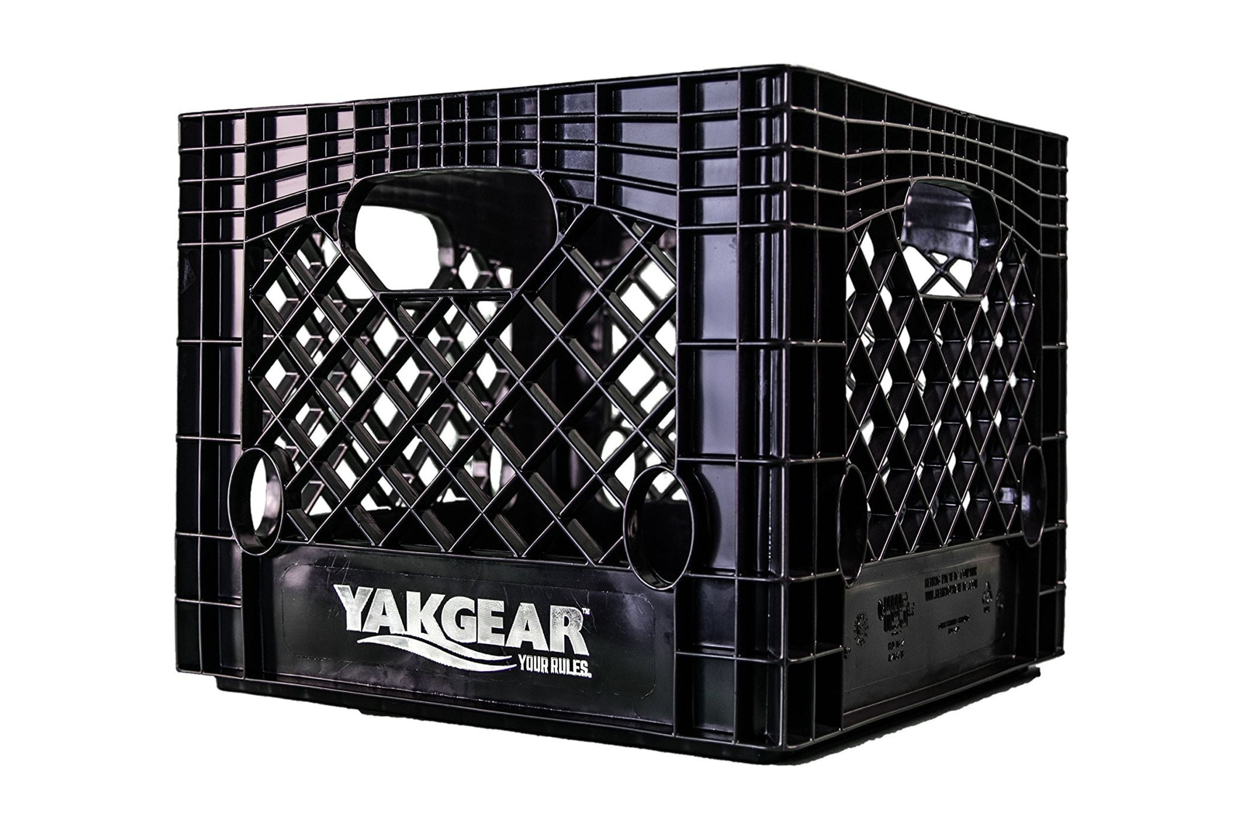 YakGear BMC13 Square Milk Crate - 13" x 13", Black