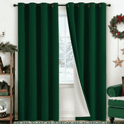 Yakamok 100% Blackout Curtain for Bedroom,Thermal Insulated Drapes with Black Liner Full Room Darkening Energy Efficiency Window Curtains for Living Room(52Wx84