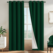 Yakamok 100% Blackout Curtain Panels 84 inches Cold and Light Blocking Drapes for Nursery, 2 Thick Layers Thermal Insulated Draperies (2 Pieces, 52 Wide Each Panel, Grey Front with White Backing)