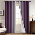 thumbnail image 1 of Yakamok 100% Blackout Curtains 84 Inch Length 2 Layers,Purple Curtains for Bedroom Ombre Room Darkening Grommet Gradient Drapes, Light Blocking Thermal Insulated Window Curtains for Living Room, 1 of 7