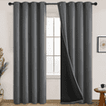thumbnail image 1 of Yakamok 100% Blackout Curtains 84 Inches Long, 2 Thick Layers Heat and Full Light Blocking Soft Thermal Insulated Drapes for Bedroom(52" Wide Each Panel, Grey, 2 Panels), 1 of 6